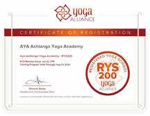 Certificaat Yoga alliance
